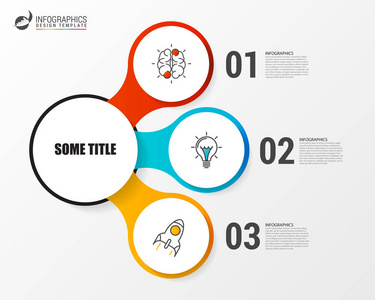 信息图表设计模板与 3 个步骤。矢量