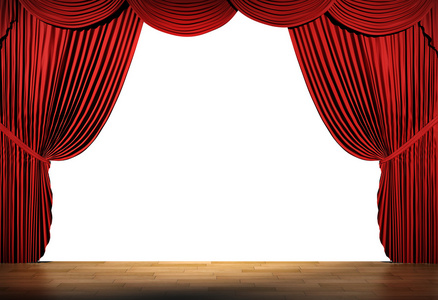 3d 舞台呈现红色帷幕照片