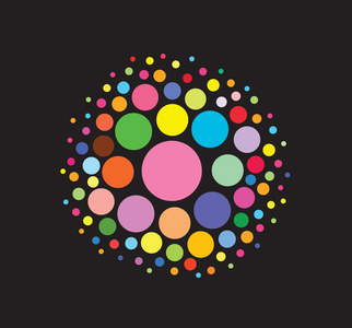 抽象背景。一个颜色抽象圆球形