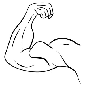 强壮的男性手臂. 力量和肌肉的象征