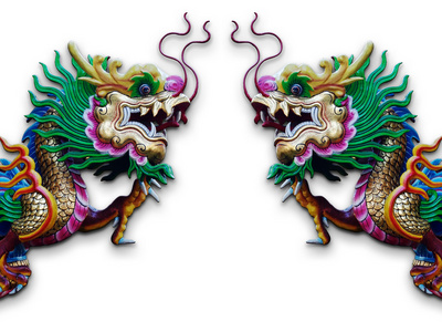 白佛雕像白双中国龙雕像照片