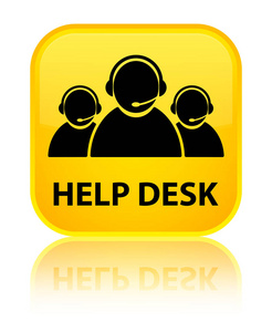 帮助台 客户服务团队图标 特殊黄色方形按钮