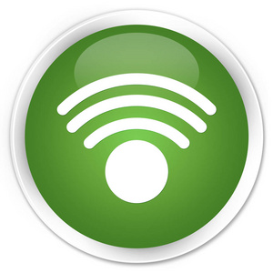 Wifi 图标高级软绿色圆形按钮