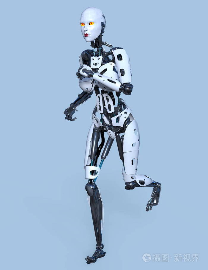 女性机器人的3dcg渲染