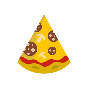 披萨片图标，平面样式
