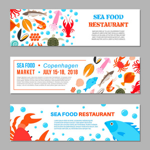 海鲜和鱼广告横幅