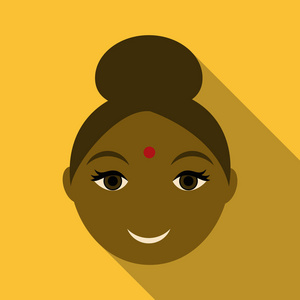 印度女人图标。印度女人矢量图标为 web 的简单图解