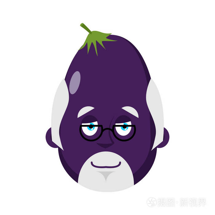 茄子医生头像紫菜医师表情矢量