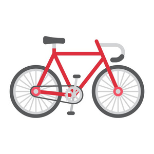 自行车平图标 运输和交通工具 自行车