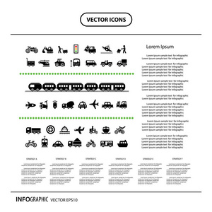 传输图标集的矢量图解设计