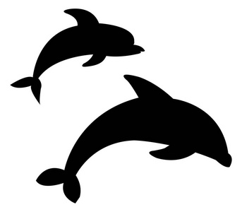 白色背景上的海豚图标