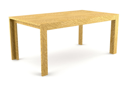 白色背景的现代棕色木桌