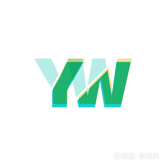 yw 字母线标志矢量图示