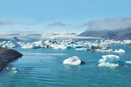 冰岛冰川湖湾美丽冷景观图片