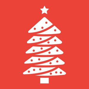 新年和圣诞节, 圣诞标志矢量图形, 一个红色背景上的固体图案, eps