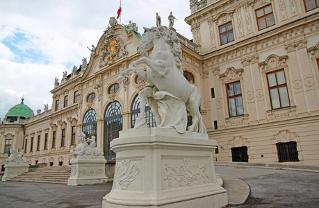 着名的城堡belvedere在维也纳奥地利