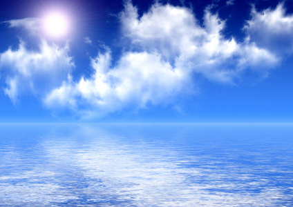 使天空呈现蓝色,太阳光是由红澄黄绿蓝靛紫七种光所组成,波长较短的