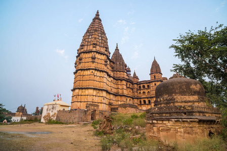 恰景观, 印度教 Chaturbhuj 寺。也拼写 Orcha, 著名的旅游目的地在中央邦, 印度