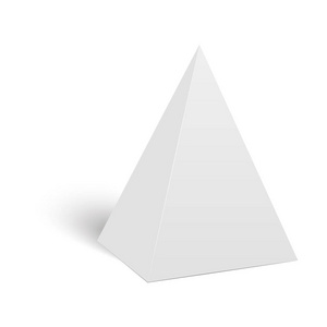 白色纸板金字塔三角形盒包装的食品, 礼品或其他产品。矢量