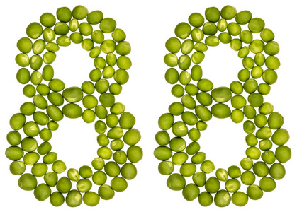 阿拉伯数字 88, 八十八, 从青豆, 孤立在照片