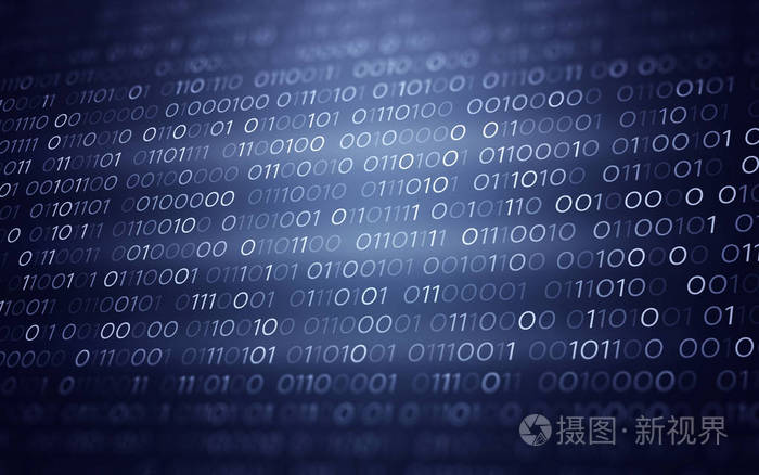 3d蓝色二进制代码抽象未来信息技术背景