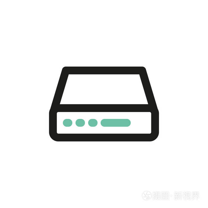 简单的图标服务器平面矢量双色线设计概念