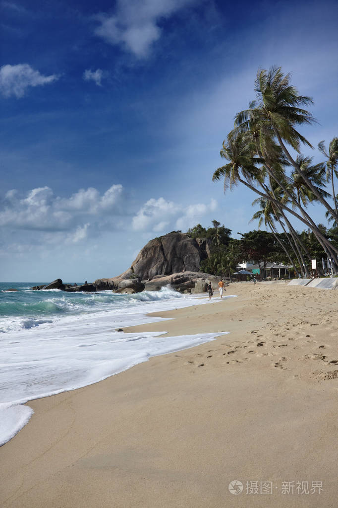 泰国苏梅岛苏梅岛海滩上的人