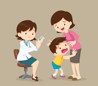 这孩子害怕打针.照片