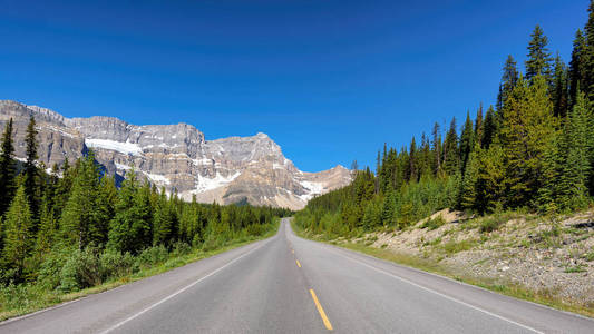 在加拿大洛矶山脉的公路旅行