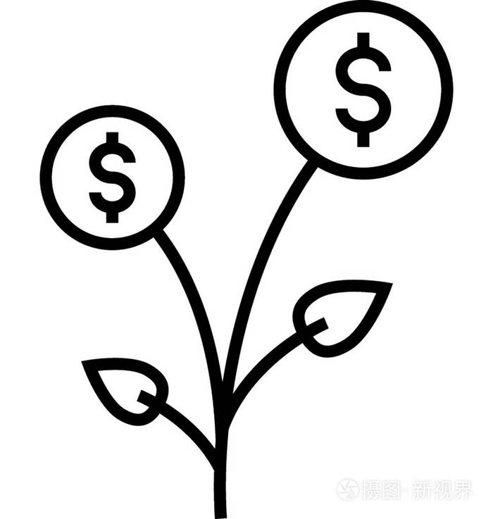 钱植物矢量图标插画-正版商用图片02e7ry-摄图新视界