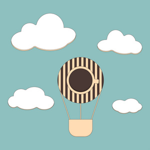 背景与咖啡和空气气球