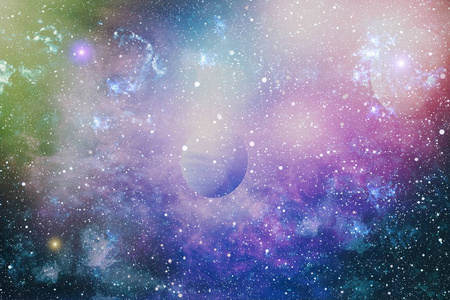 色彩缤纷的深邃空间。宇宙概念背景。由 Nasa 提供的这幅图像的元素