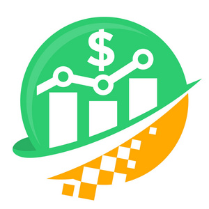 用于数字业务市场营销财务业务分析的图标徽标