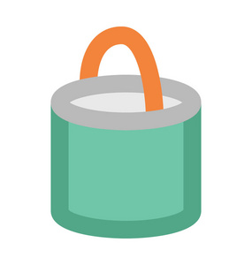 颜料桶加粗矢量图标水彩颜料在白色背景上孤立的卡通风格的图标.