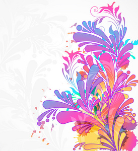 彩色花背景插图