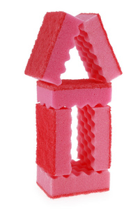 用红海绵做的房子