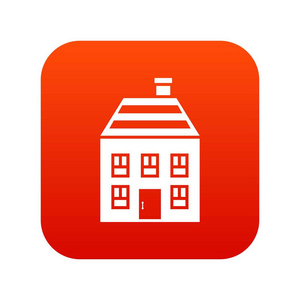 烟囱图标数字红色的两层楼房子图片