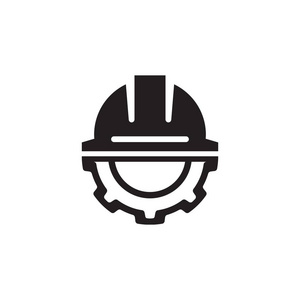 工程图标.齿轮和安全帽.开发符号照片