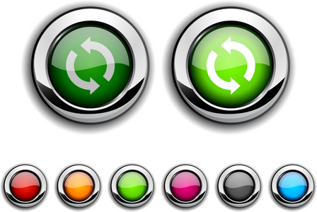 紫红色旋转刷新按钮.照片