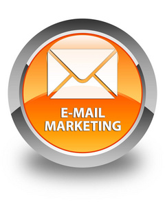 电子邮件营销光泽橙色圆形按钮