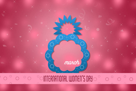 创意3月8日设计与国际妇女节背景。妇女节符号