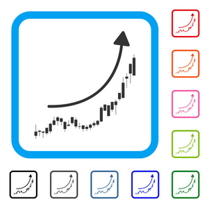 烛台图增长趋势框架图标