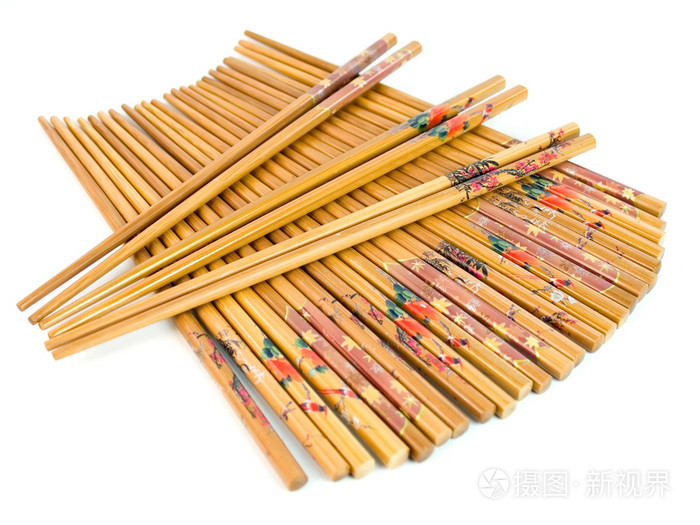 a lot of chinese wooden chopsticks