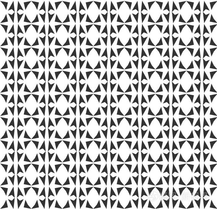 抽象几何无缝图案重复几何黑白纹理几何装饰