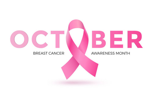 乳房癌意识月粉红丝带矢量妇女团结符号图标