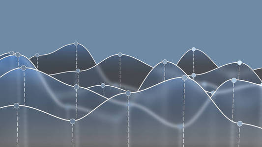 3d 曲线图或折线图的图示照片