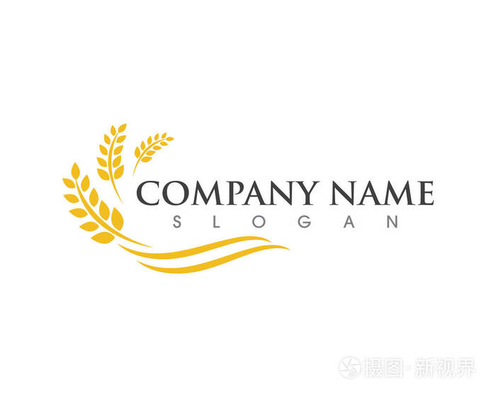 农业小麦logo模板矢量图标设计
