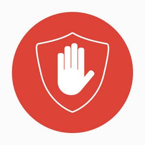 停止手红色禁止.矢量插图照片