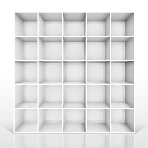 3d孤立的空白书架照片