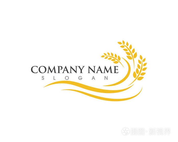 农业小麦logo模板矢量图标设计